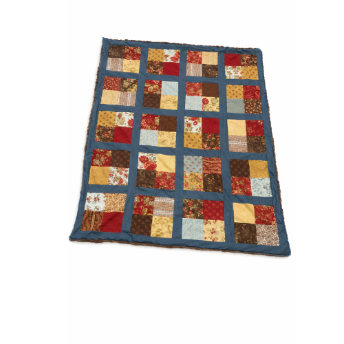 manta Manta de Cuadros Bordada a Mano