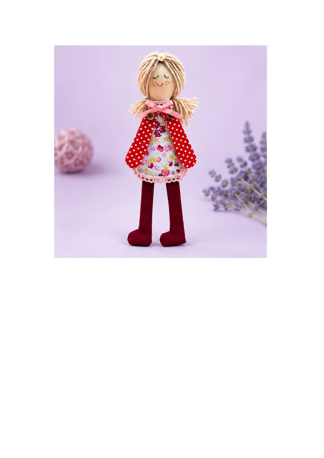 MARCAPAGINAS MUÑECA FLORAL ROJA